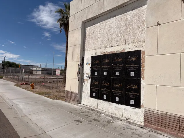 Red Clay Strays wheatpaste show poster in downtown Phoenix by Beyond Street Media (photo 12 of 24).
