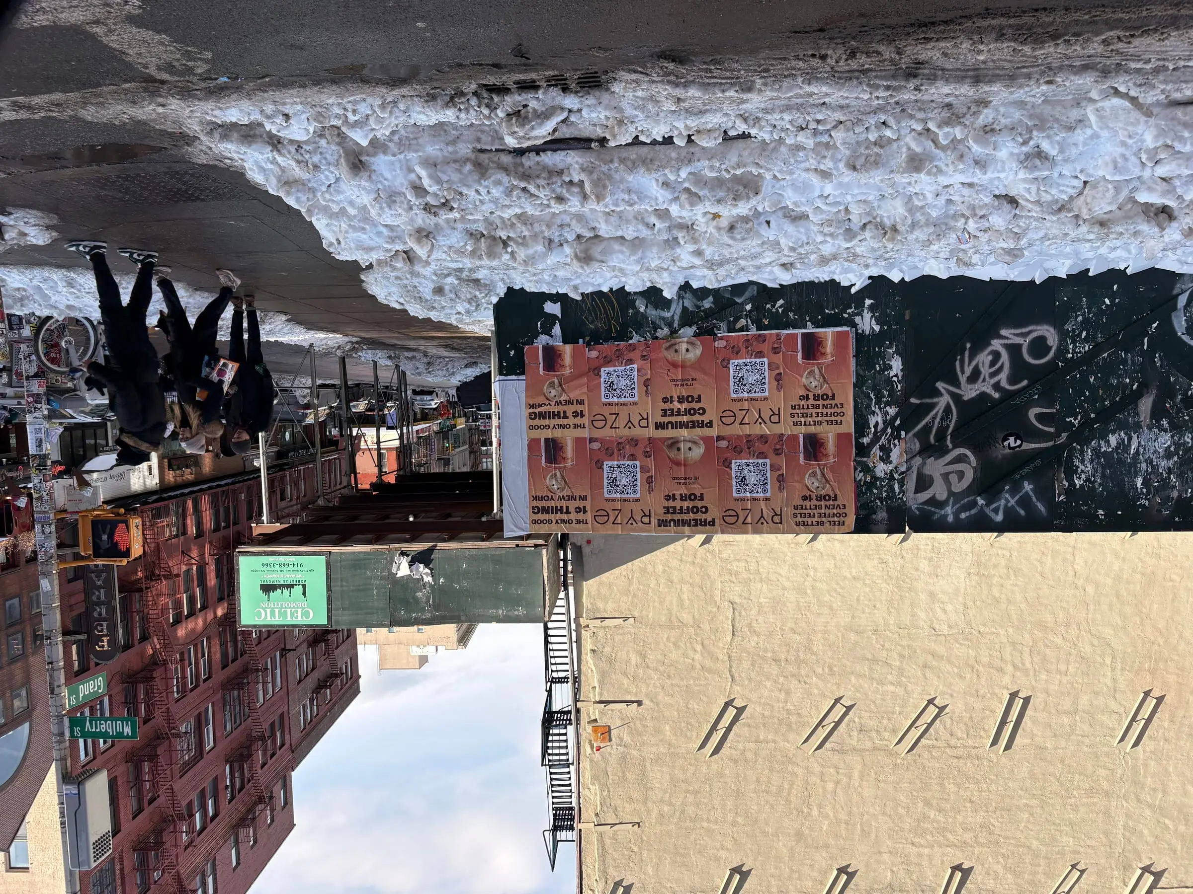 RYZE mushroom coffee wheatpaste poster campaign in New York City, New York City by Beyond Street Media