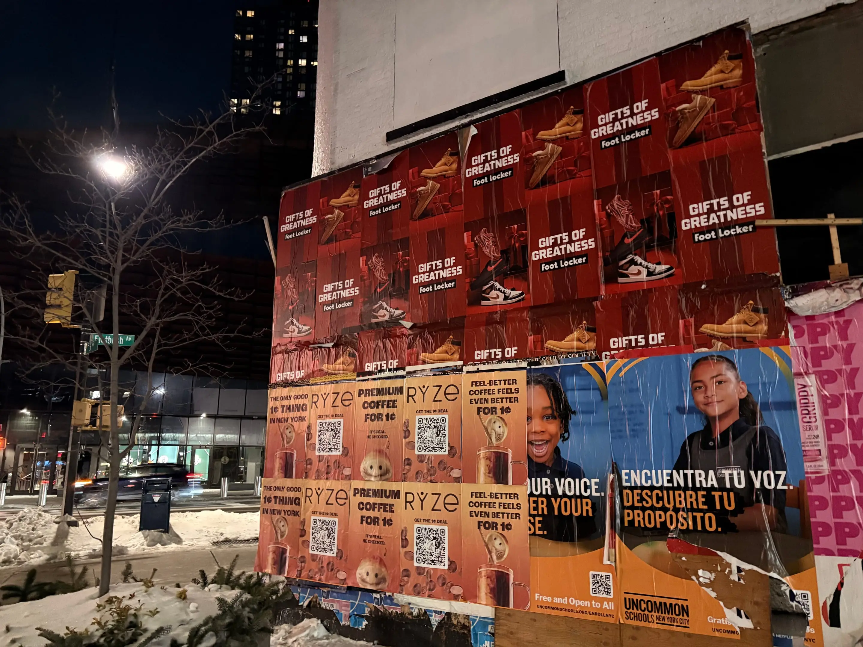 RYZE mushroom coffee wheatpaste poster campaign in New York City, New York City by Beyond Street Media