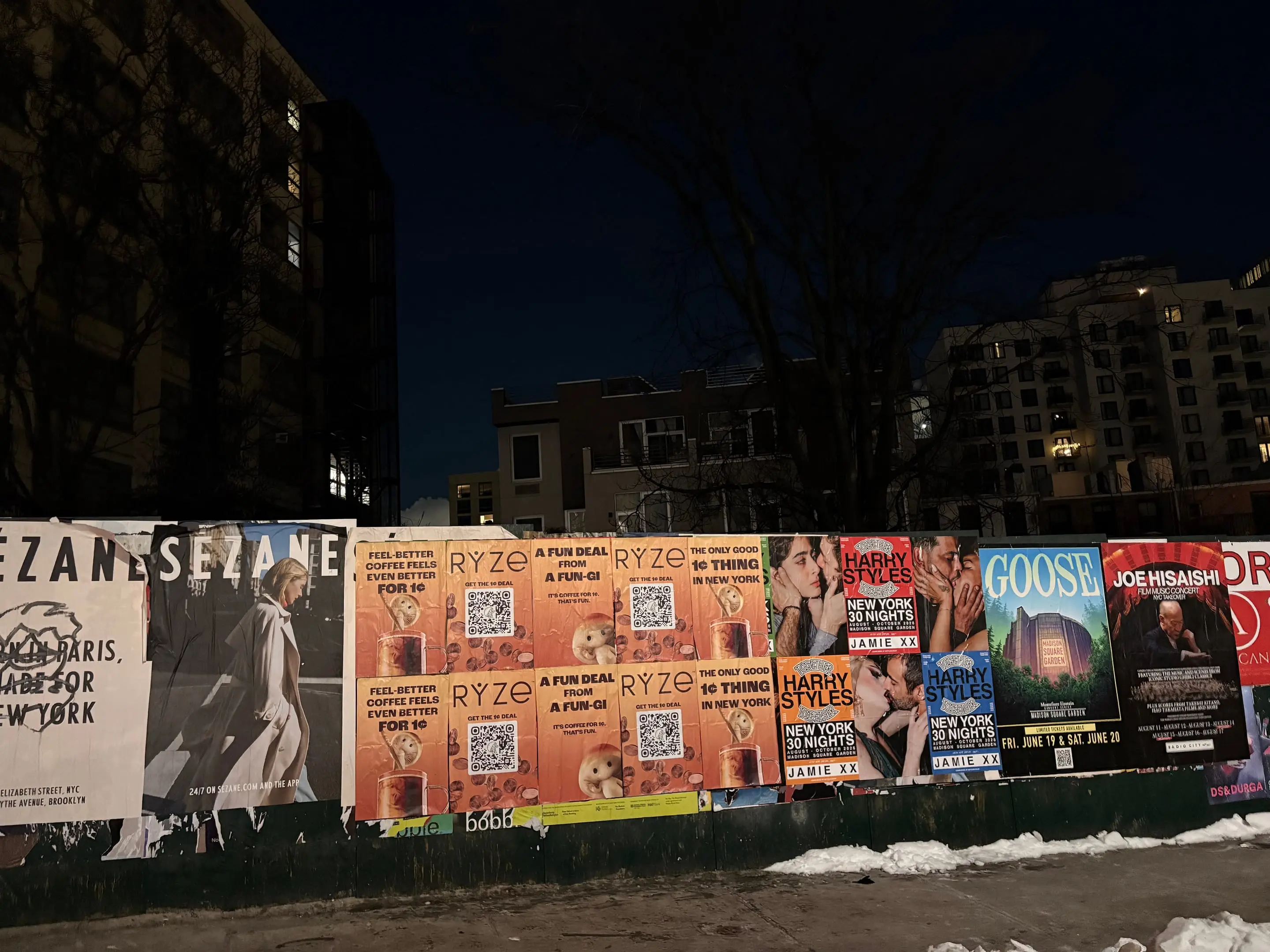 RYZE mushroom coffee wheatpaste poster campaign in New York City, New York City by Beyond Street Media