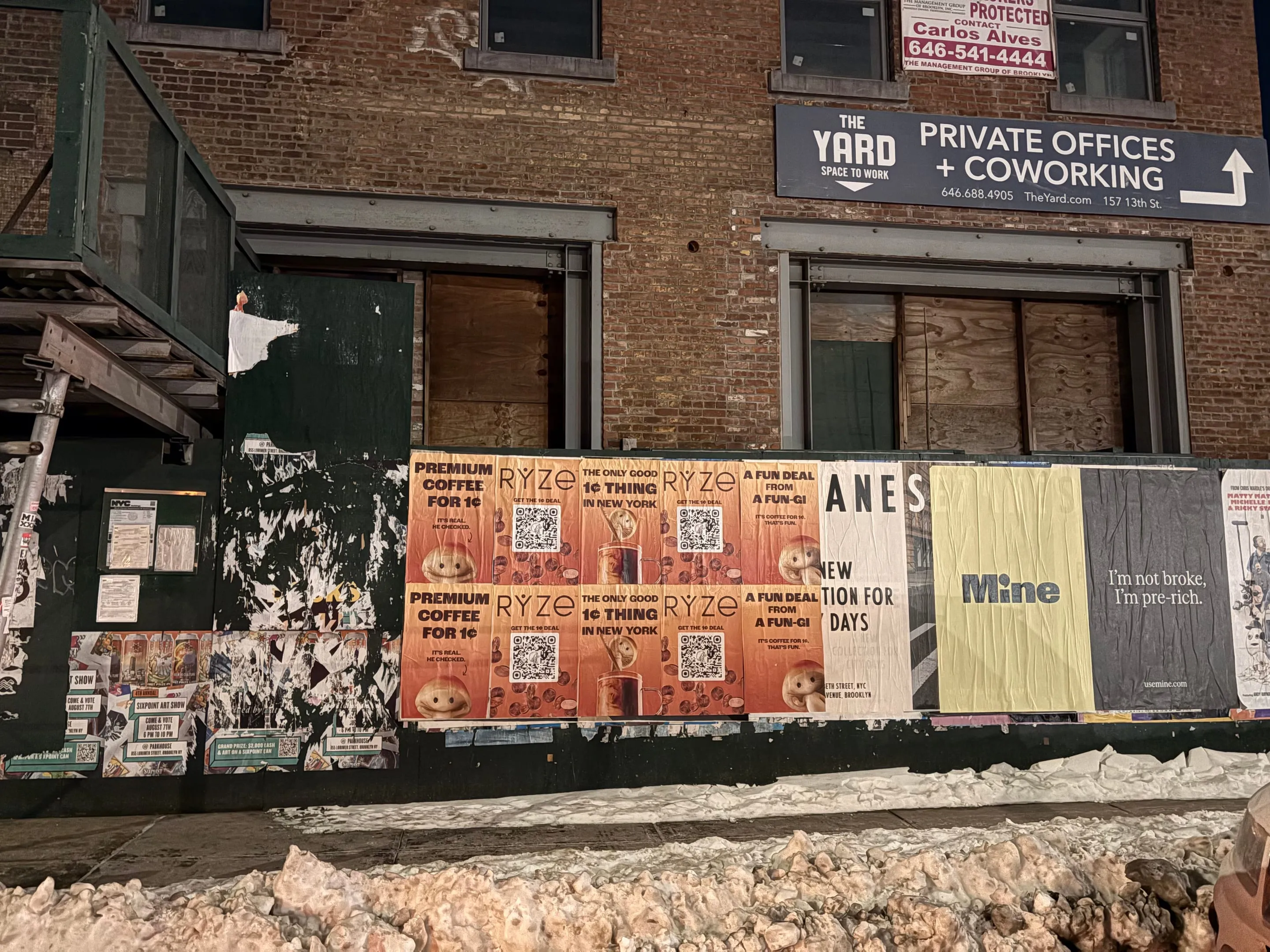 RYZE mushroom coffee wheatpaste poster campaign in New York City, New York City by Beyond Street Media