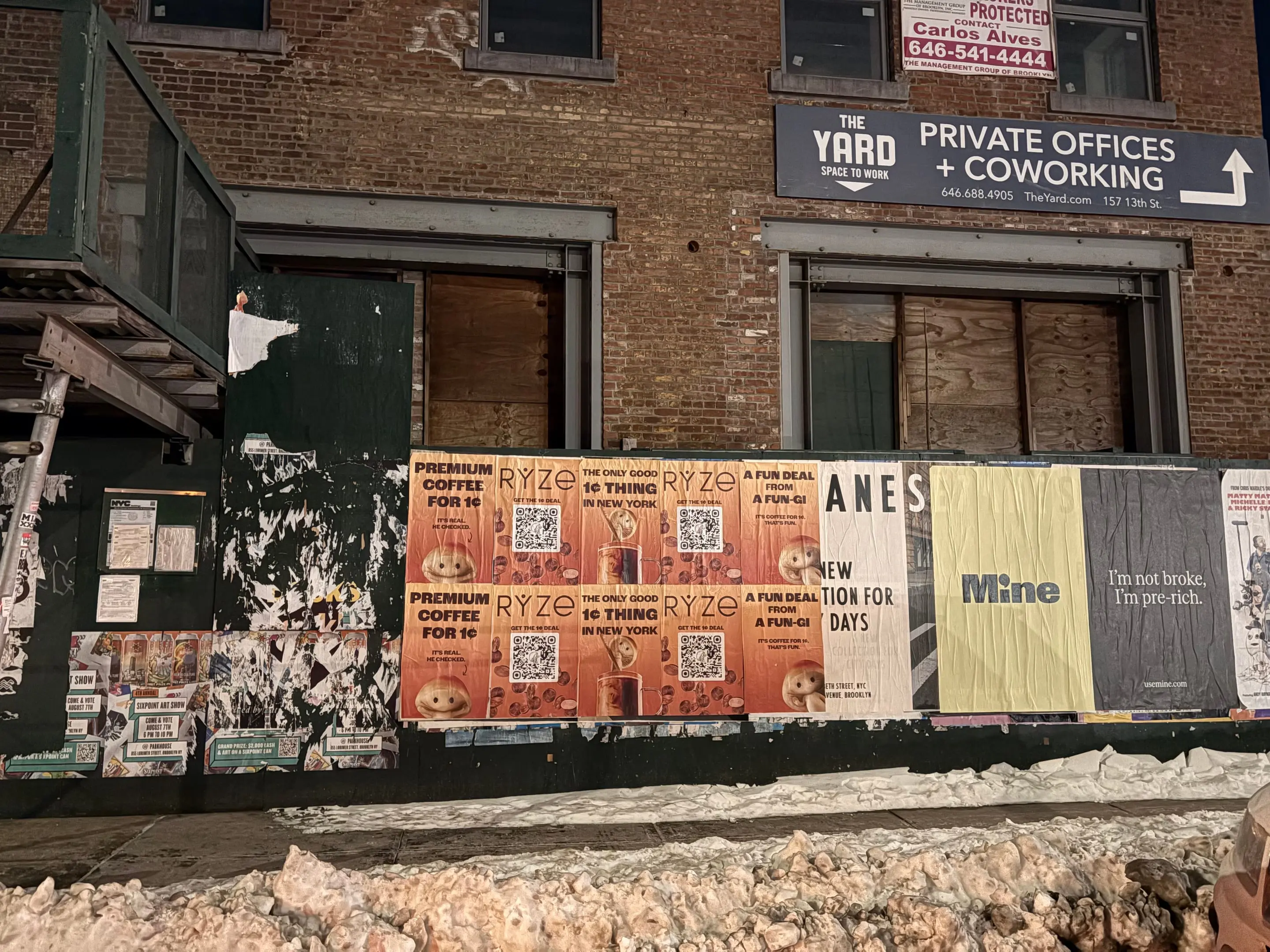 RYZE mushroom coffee wheatpaste poster campaign in New York City, New York City by Beyond Street Media