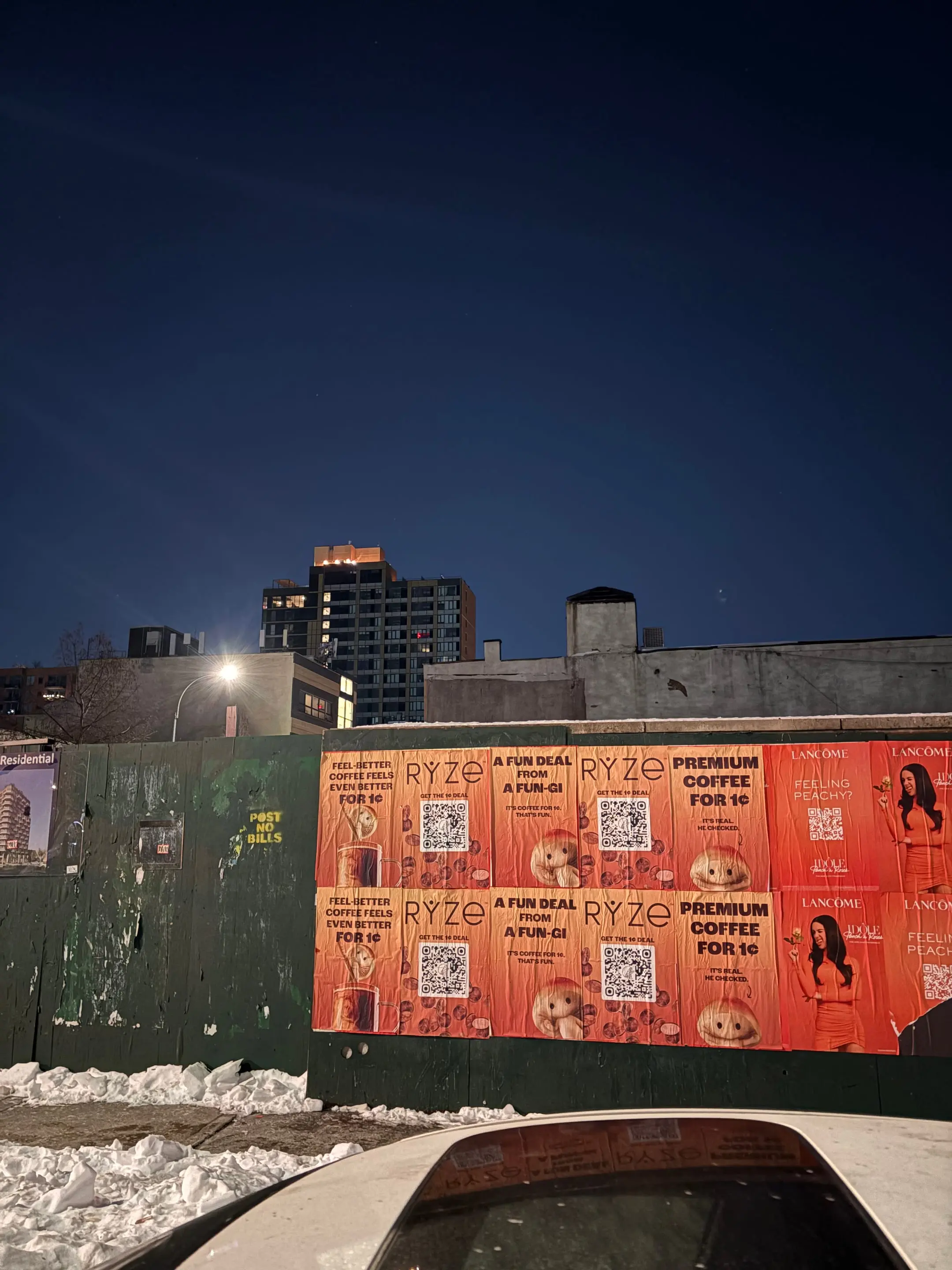 RYZE mushroom coffee wheatpaste poster campaign in New York City, New York City by Beyond Street Media