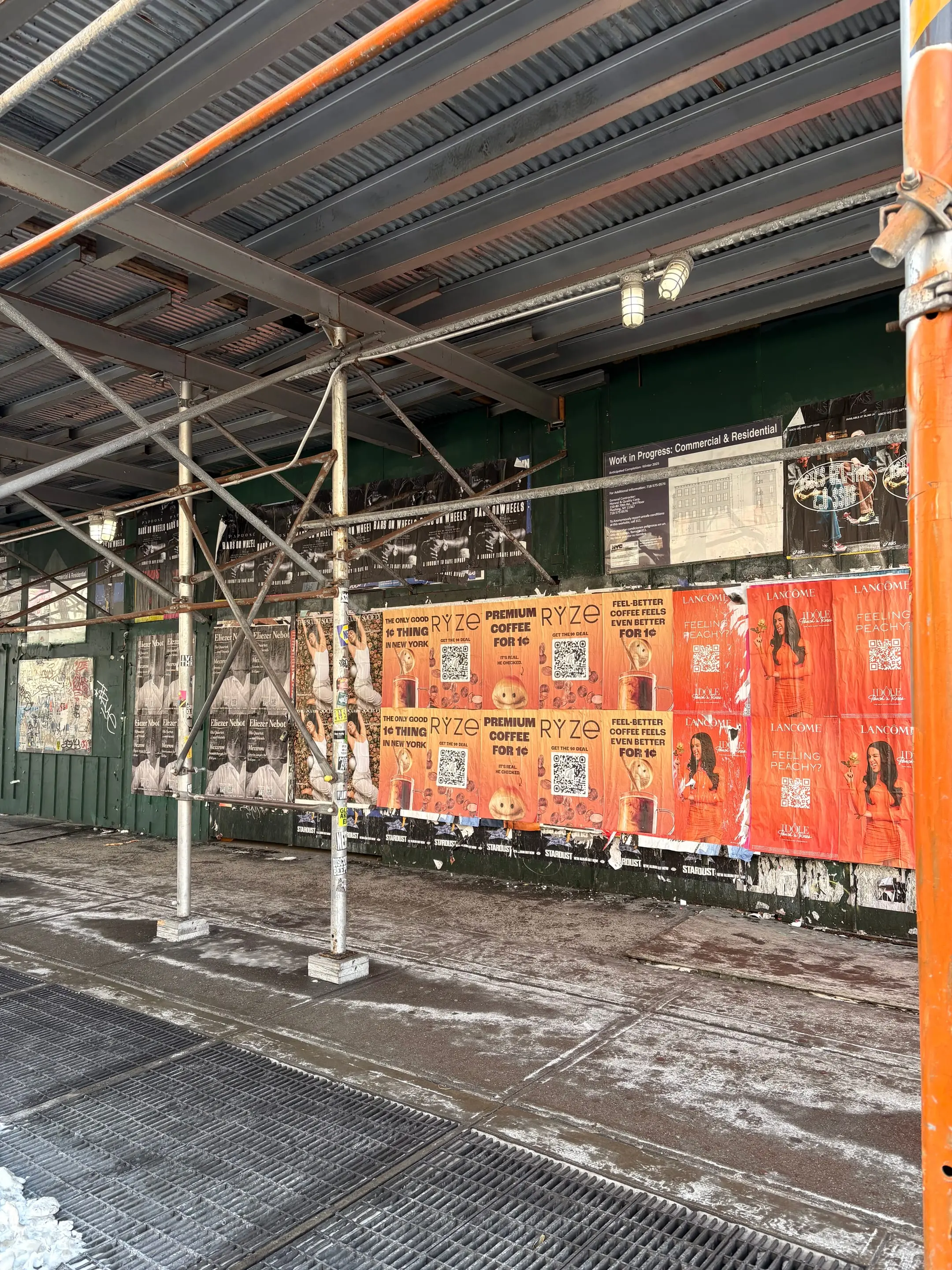 RYZE mushroom coffee wheatpaste poster campaign in New York City, New York City by Beyond Street Media