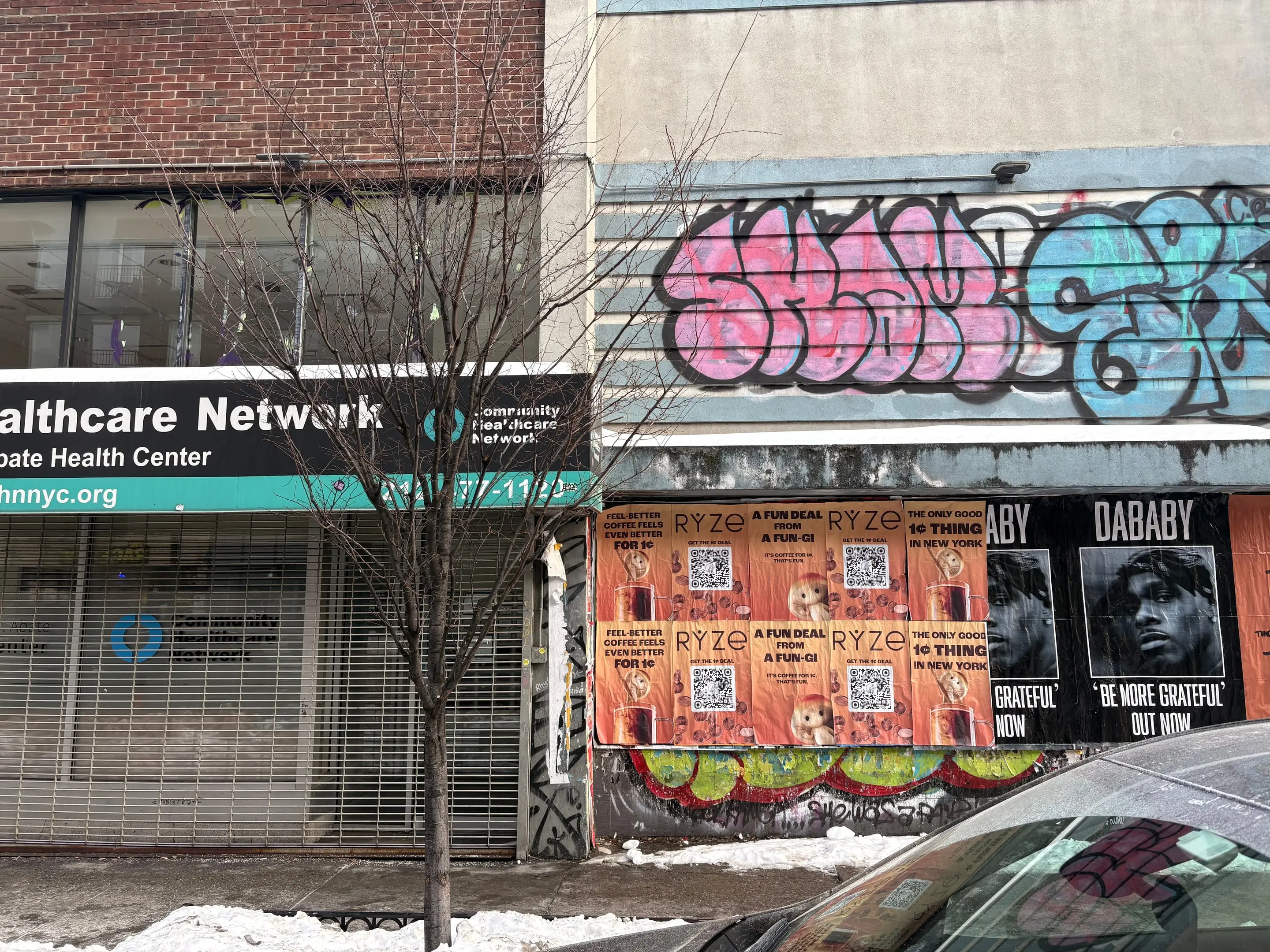 RYZE mushroom coffee wheatpaste poster campaign in New York City, New York City by Beyond Street Media
