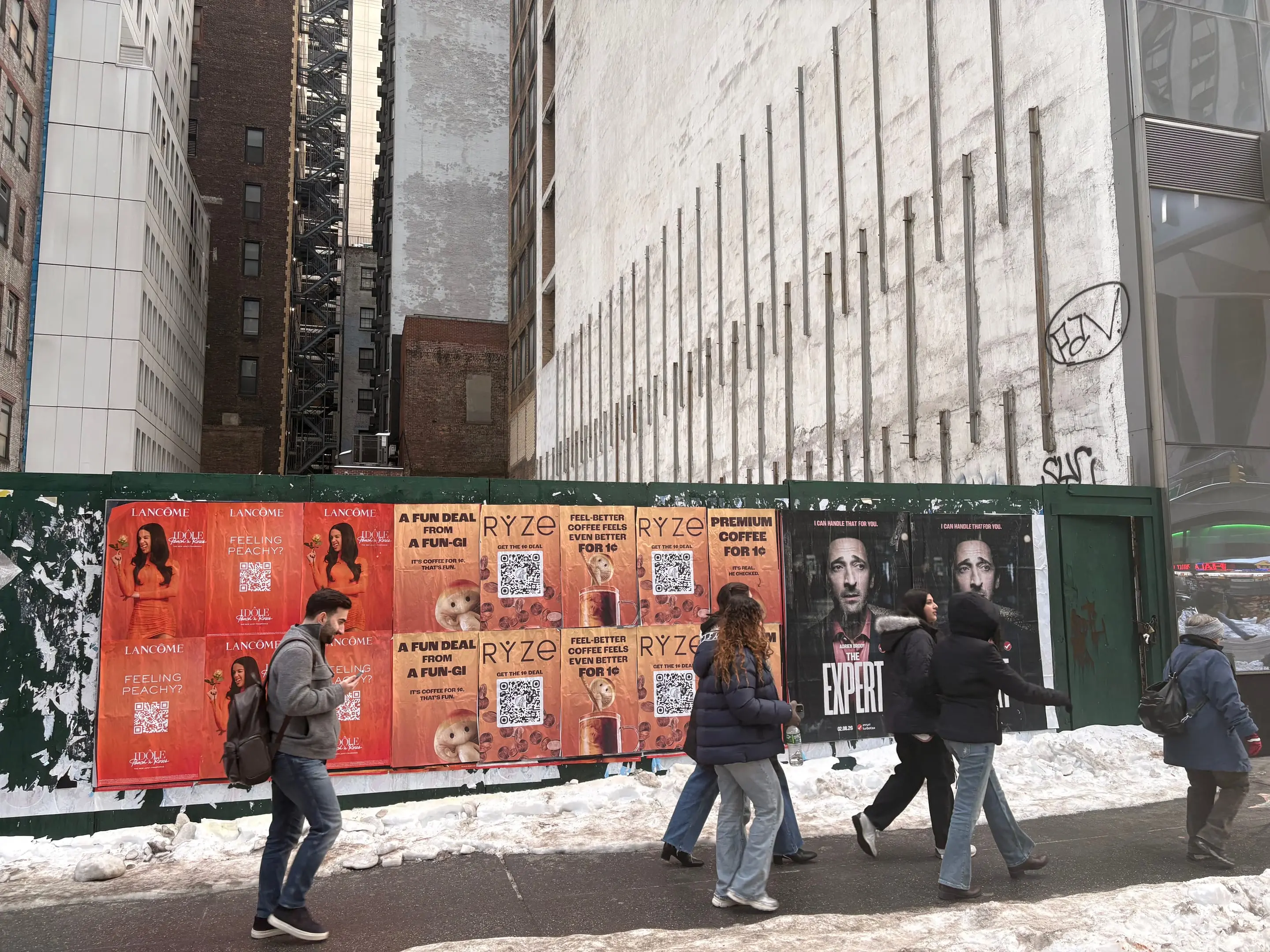 RYZE mushroom coffee wheatpaste poster campaign in New York City, New York City by Beyond Street Media