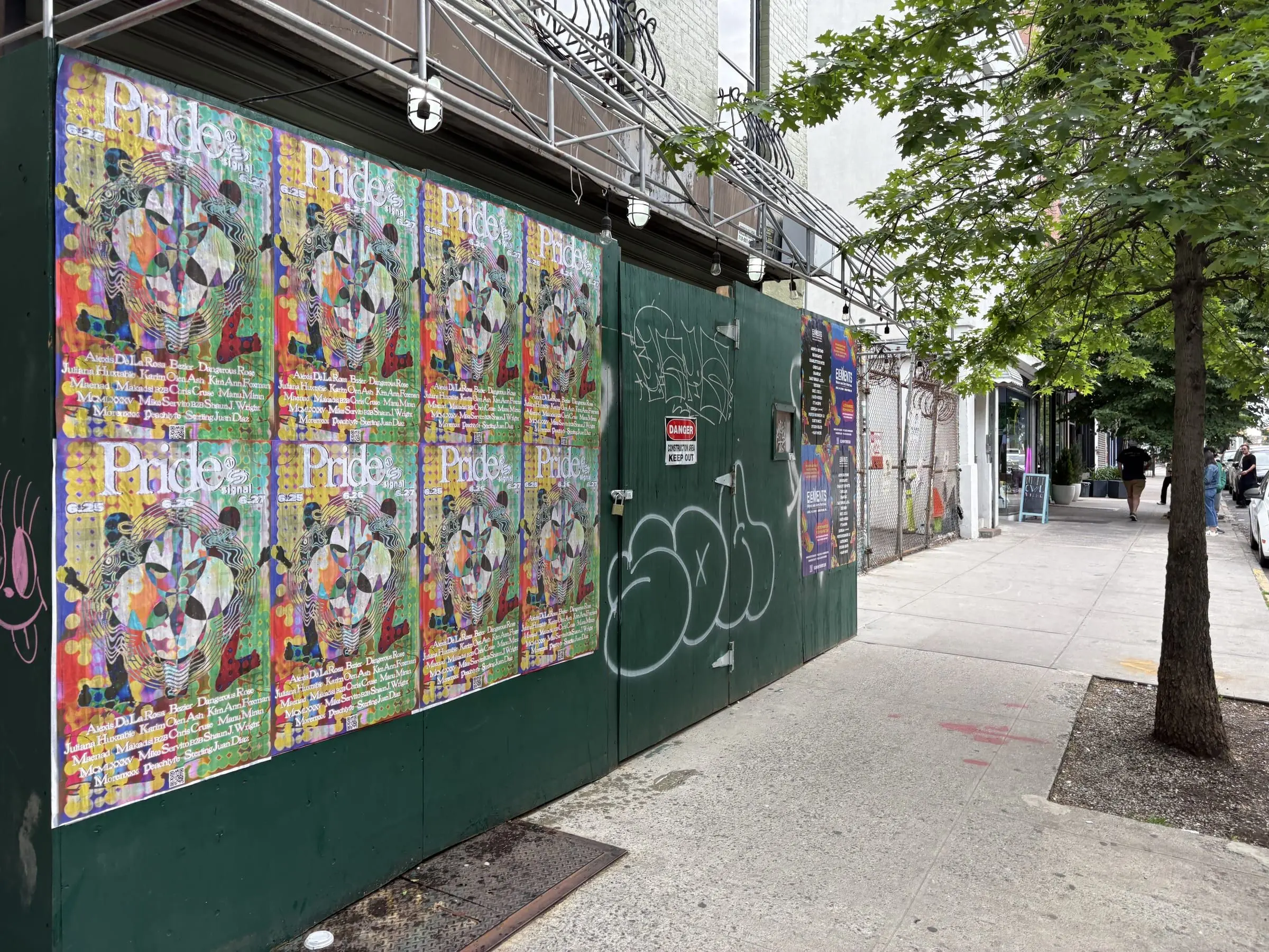 Signal nightclub wheatpaste event posters on Manhattan's Lower East Side, documented street install, by Beyond Street Media