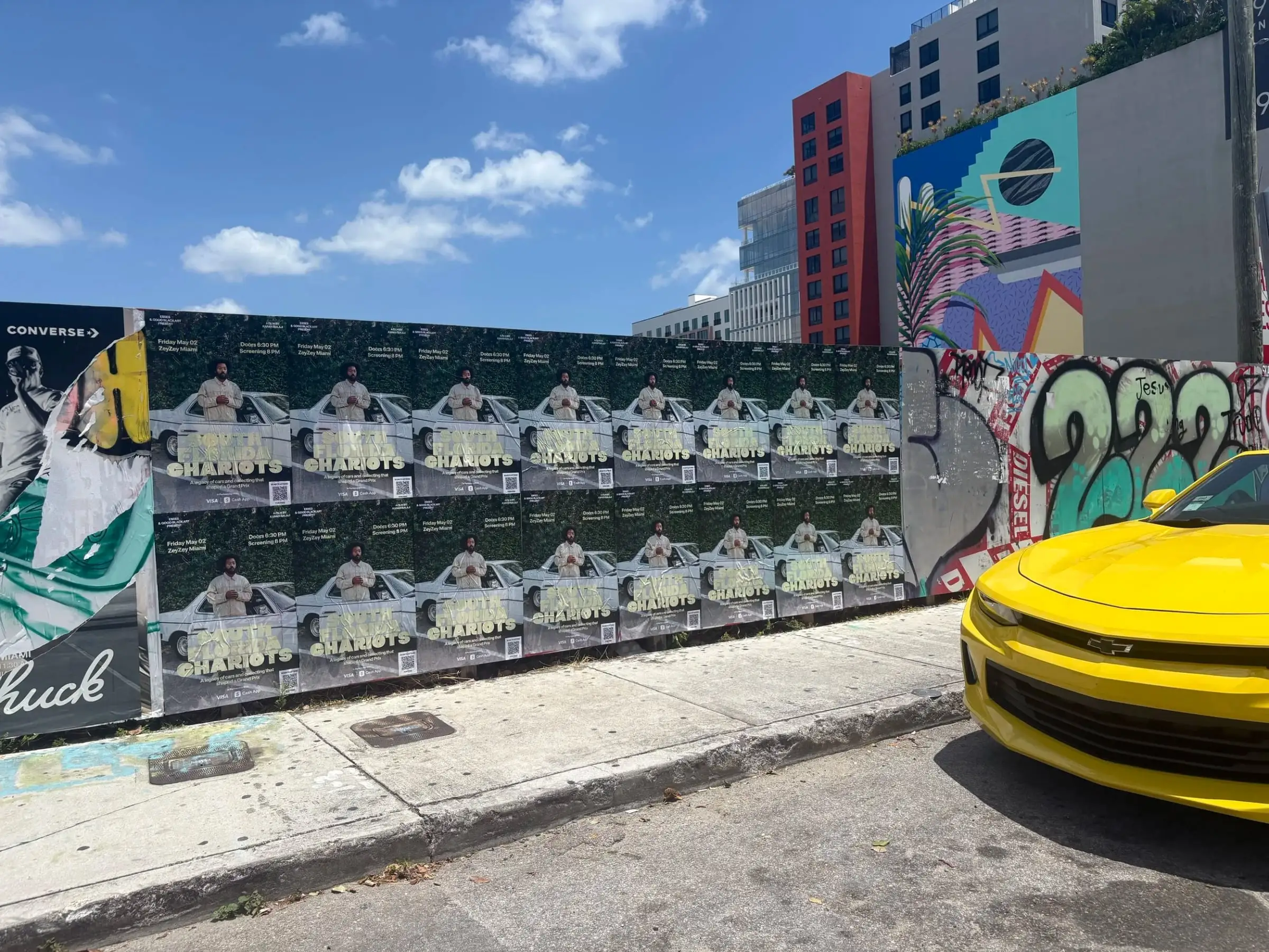 South Florida Chariots wheatpaste poster campaign in Miami, FL by Beyond Street Media