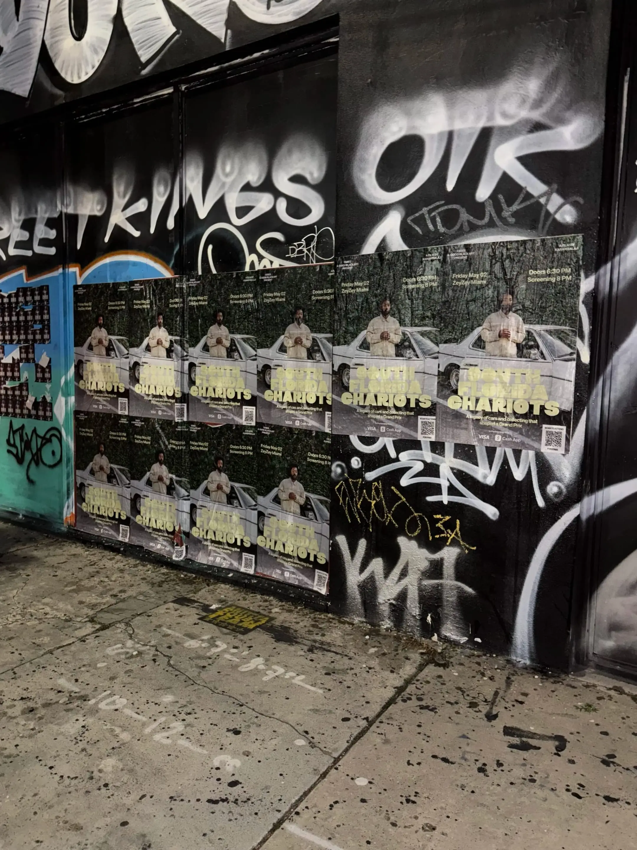 South Florida Chariots wheatpaste poster campaign in Miami, FL by Beyond Street Media
