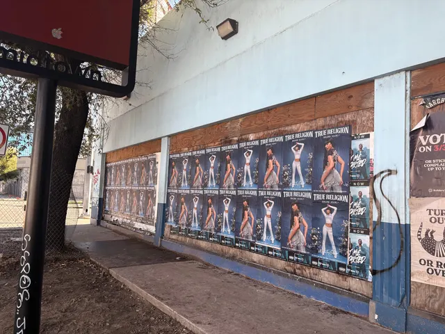 True Religion brand jeans wheatpaste poster campaign in Houston, TX by Beyond Street Media (photo 12 of 39).