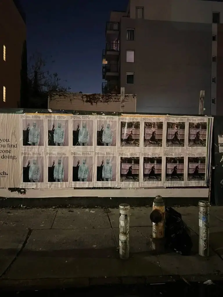 Virgil Abloh tribute wheatpaste poster in New York City by Beyond Street Media