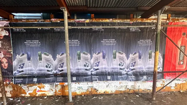Yonex Percept 'Midnight Has Arrived' tennis racket launch - wheatpaste poster install in New York City by Beyond Street Media (photo 4 of 14).
