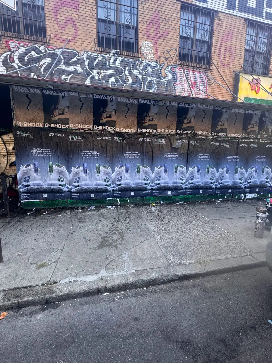 Yonex Percept 'Midnight Has Arrived' tennis racket launch - wheatpaste poster install in New York City by Beyond Street Media (photo 7 of 14).