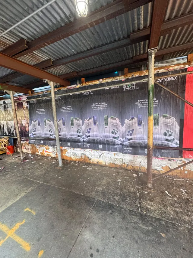 Yonex Percept 'Midnight Has Arrived' tennis racket launch - wheatpaste poster install in New York City by Beyond Street Media (photo 8 of 14).