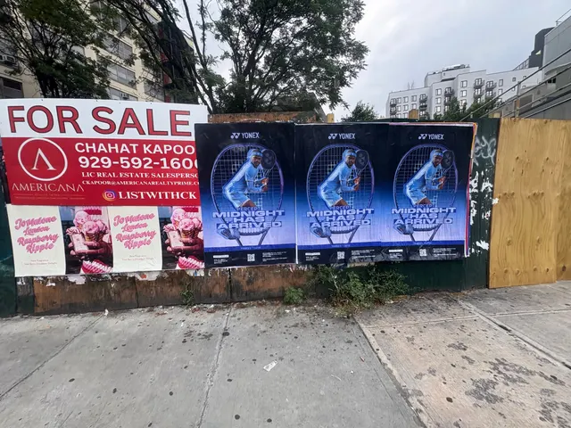 Yonex Percept 'Midnight Has Arrived' tennis racket launch - wheatpaste poster install in New York City by Beyond Street Media (photo 11 of 14).